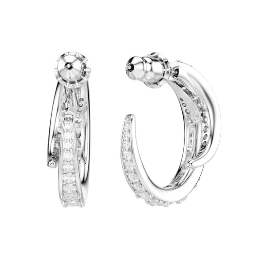 Orecchini a cerchio Swarovski Vienna lega argento e zirconi MISURA UNICA