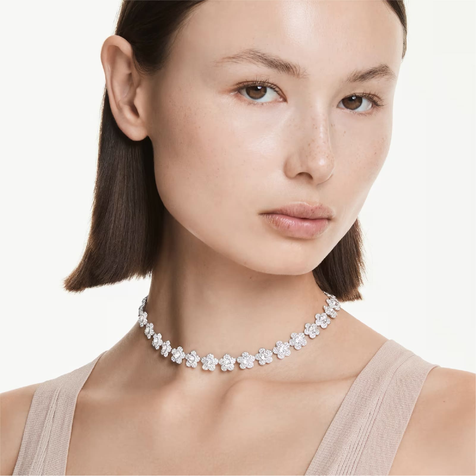 Collana girocollo Ariana Grande x Swarovski con fiori bianchi MISURA UNICA