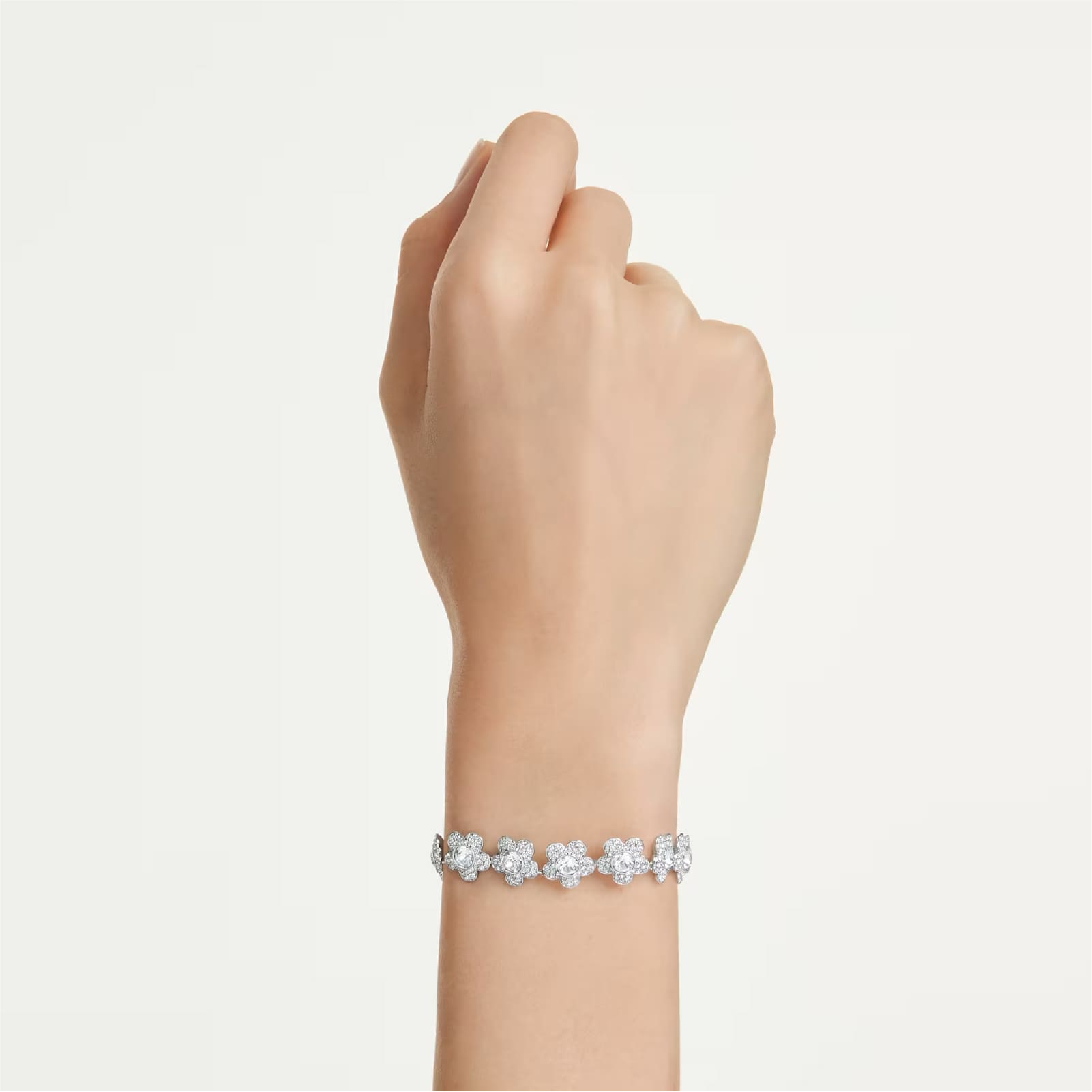 Bracciale rigido Ariana Grande x Swarovski con fiori bianchi 20,9 cm