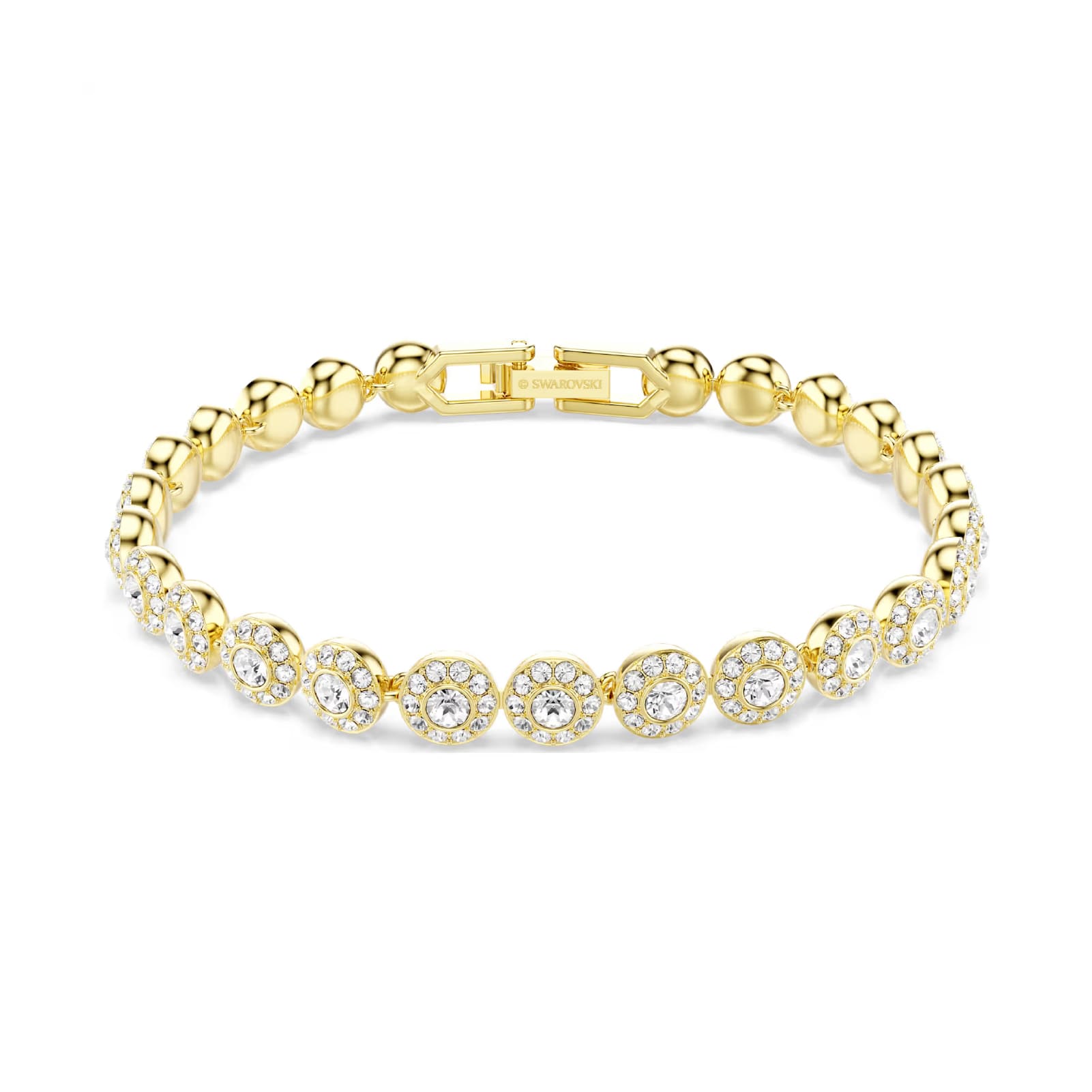 Bracciale Swarovski Una placcato oro con cristalli round 16 cm