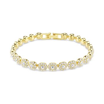 Bracciale Swarovski Una placcato oro con cristalli round 16 cm