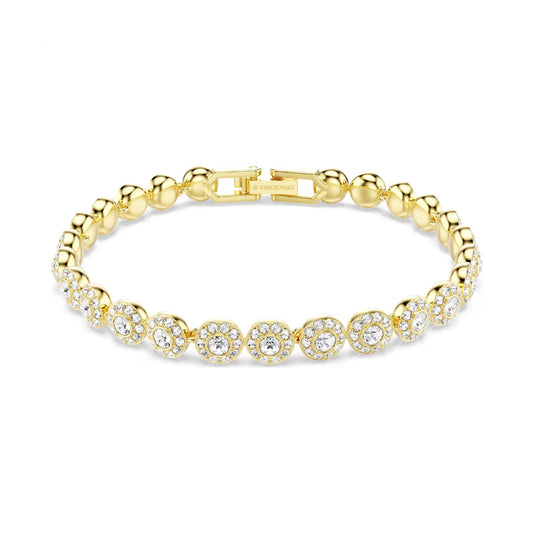 Bracciale Swarovski Una placcato oro con cristalli round 16 cm