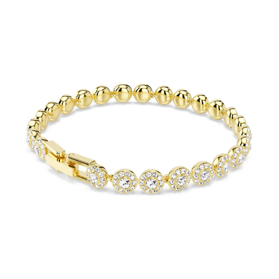 Bracciale Swarovski Una placcato oro con cristalli round 16 cm