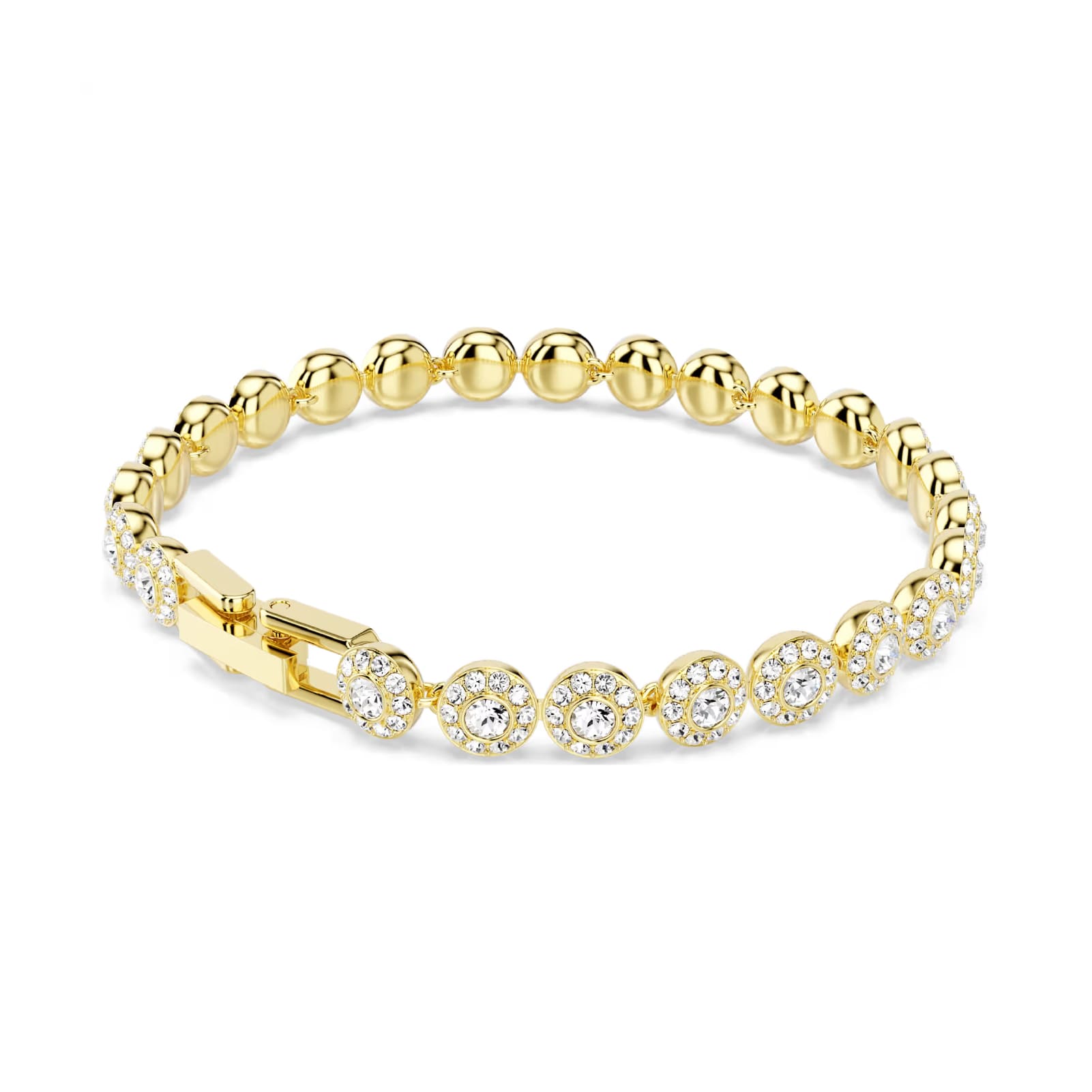 Bracciale Swarovski Una placcato oro con cristalli round 16 cm