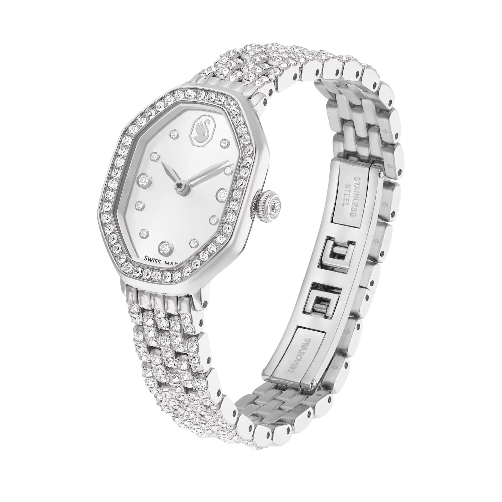Orologio Swarovski Dextera octagon in acciaio e cristalli MISURA UNICA