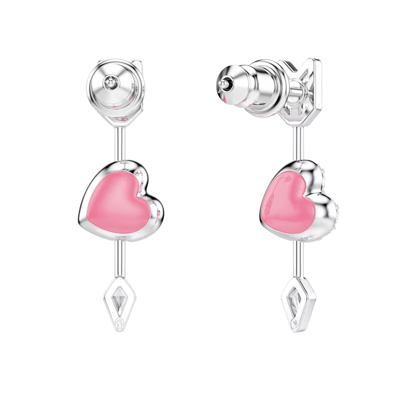 Orecchini pendenti Swarovski Idyllia rodiati cuore e freccia MISURA UNICA