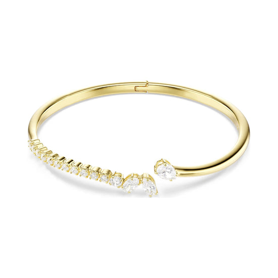 Bracciale rigido Swarovski Mesmera lega dorata e zirconi 16,8 cm