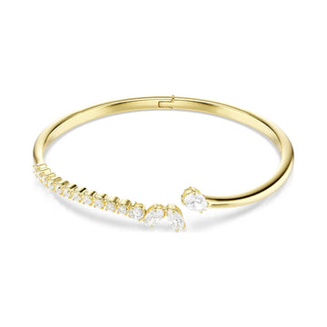 Bracciale rigido Swarovski Mesmera lega dorata e zirconi 16,8 cm