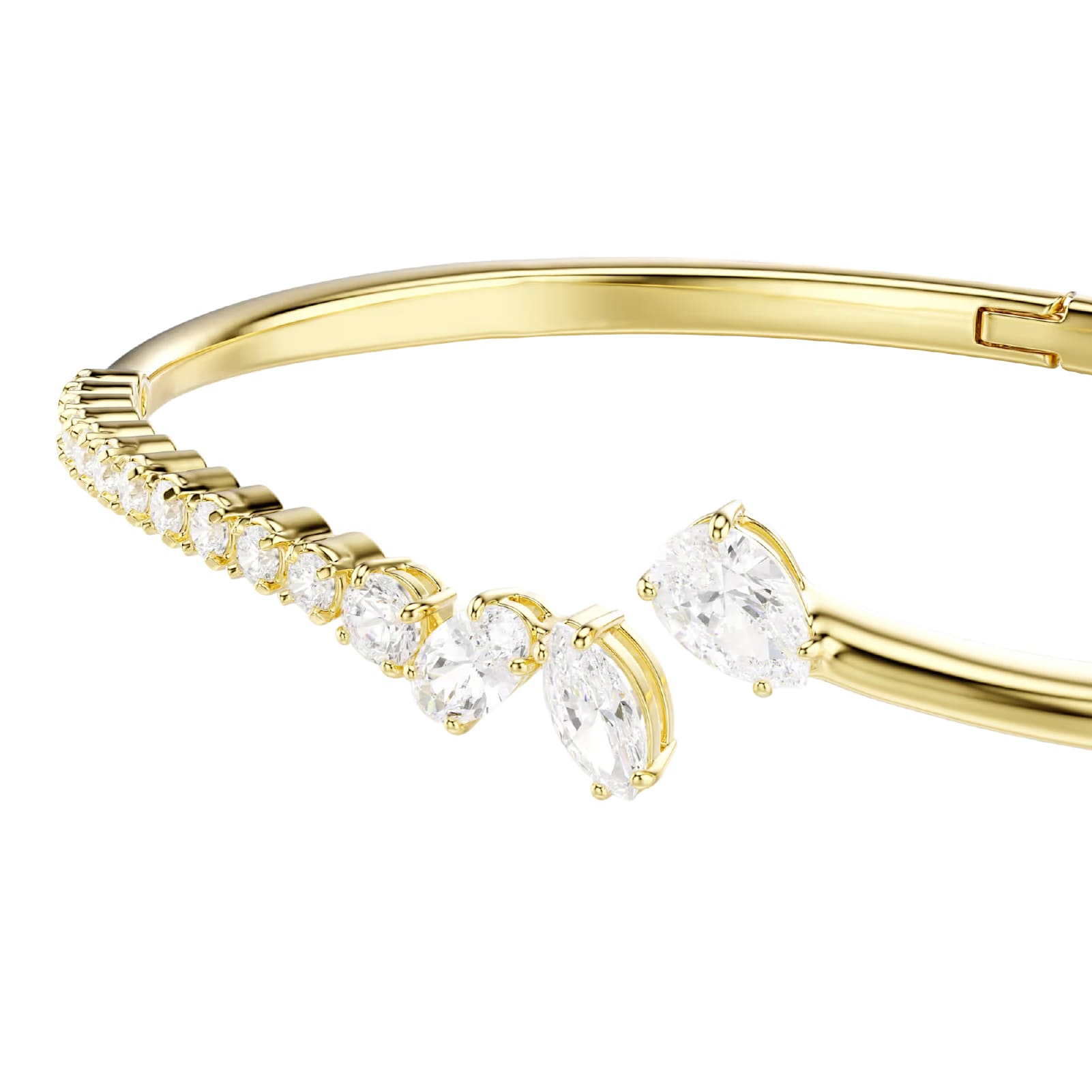 Bracciale rigido Swarovski Mesmera lega dorata e zirconi 16,8 cm