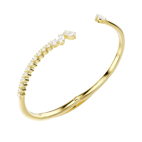 Bracciale rigido Swarovski Mesmera lega dorata e zirconi 16,8 cm
