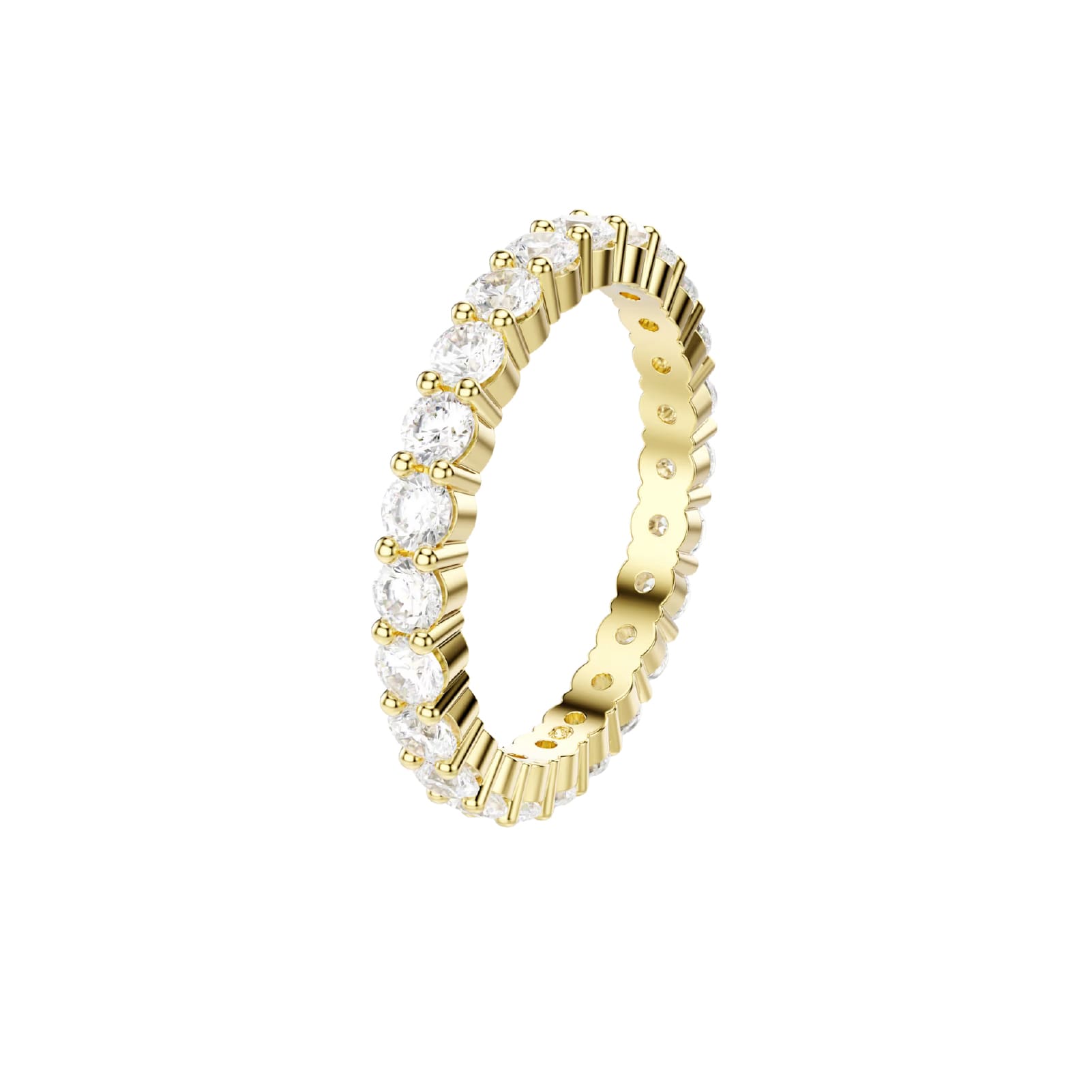 Anello a fascia Swarovski Matrix dorato con zirconi bianchi 15