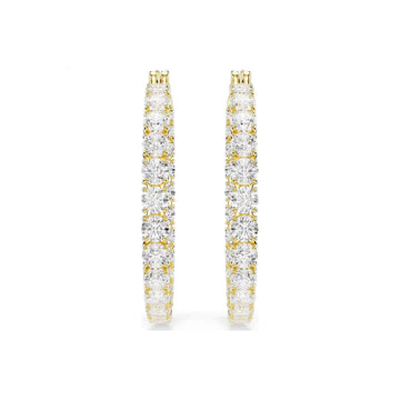 Orecchini a cerchio Swarovski placcati oro con cristalli round MISURA UNICA