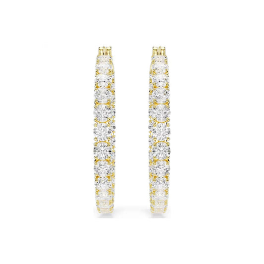 Orecchini a cerchio Swarovski placcati oro con cristalli round MISURA UNICA