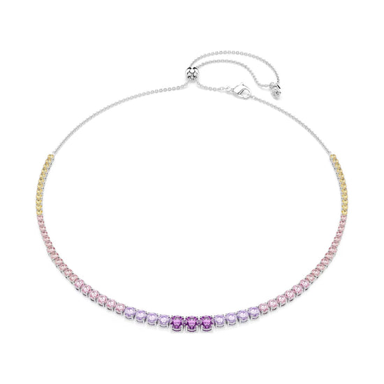 Collana Swarovski Matrix placcata rutenio e cristalli pastello MISURA UNICA