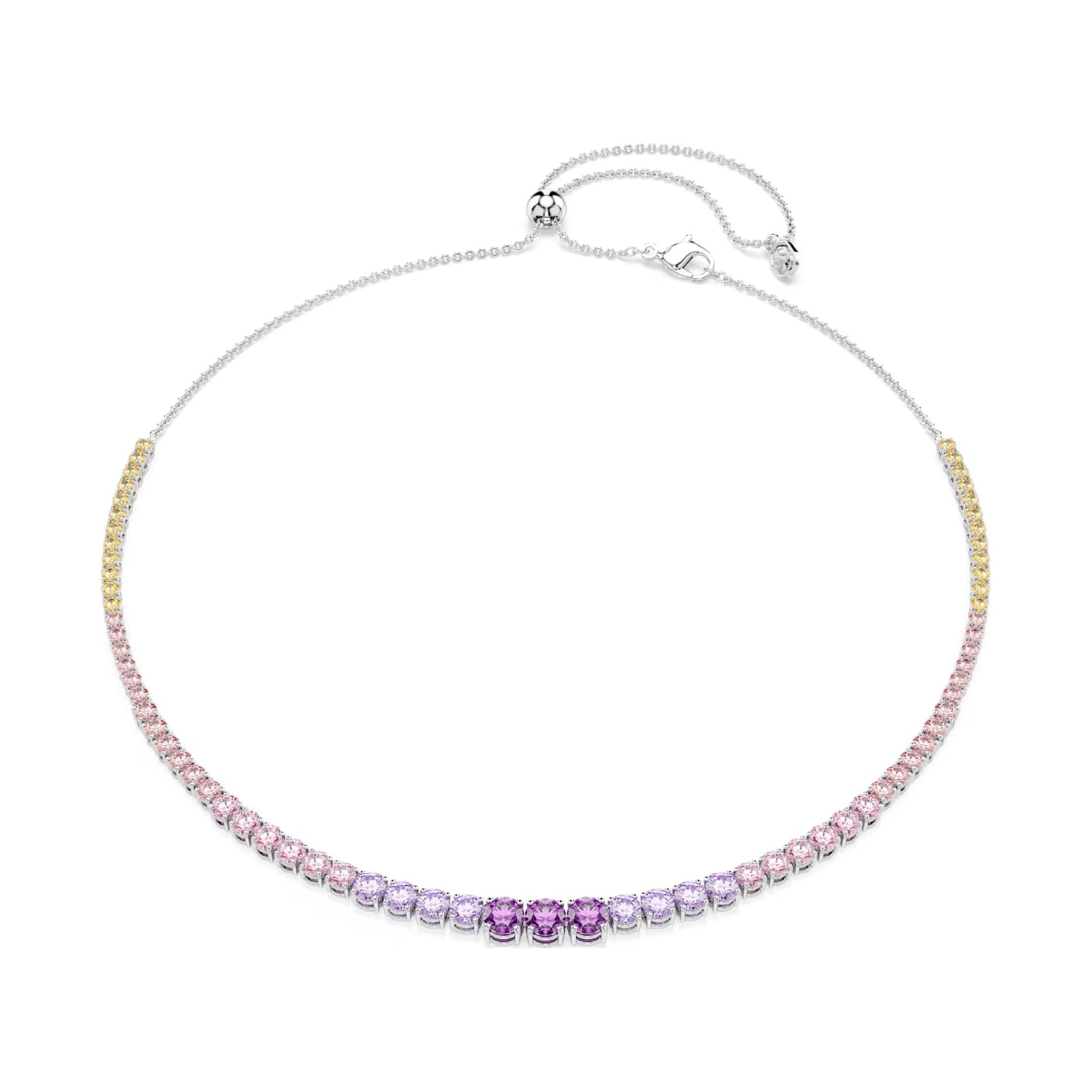 Collana Swarovski Matrix placcata rutenio e cristalli pastello MISURA UNICA