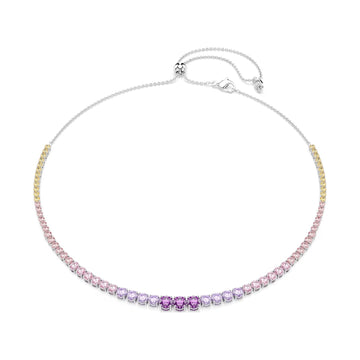Collana Swarovski Matrix placcata rutenio e cristalli pastello MISURA UNICA