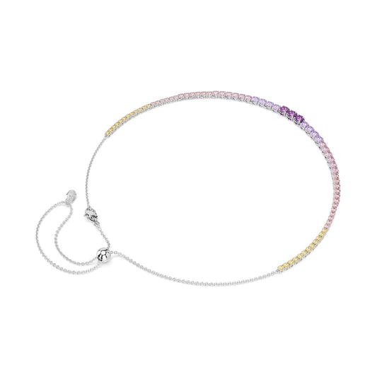 Collana Swarovski Matrix placcata rutenio e cristalli pastello MISURA UNICA