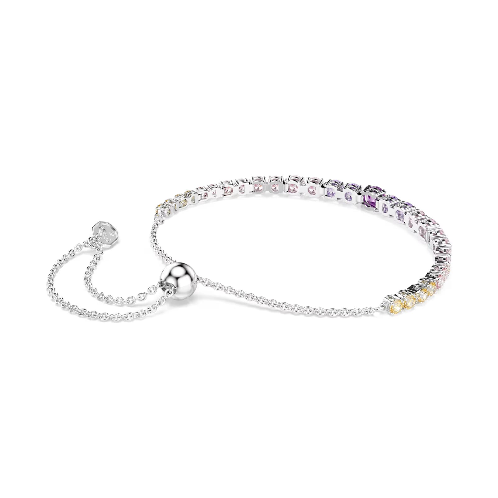 Bracciale Swarovski Matrix con cristalli round multicolore 24 cm