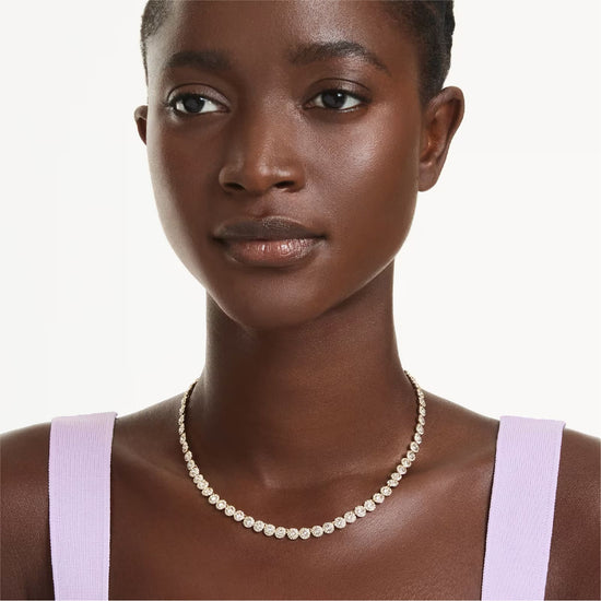 Collana girocollo Swarovski Una placcato rodio con cristalli MISURA UNICA