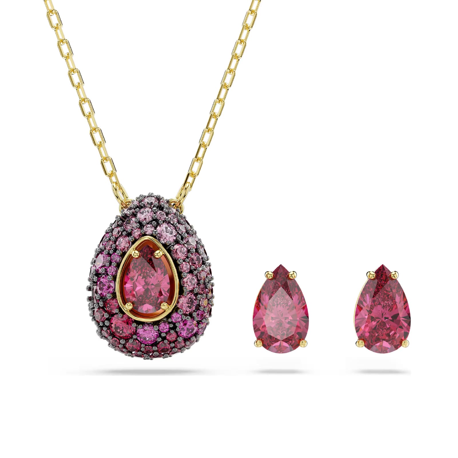 Set collana e orecchini Swarovski Sublima in lega oro rosso MISURA UNICA