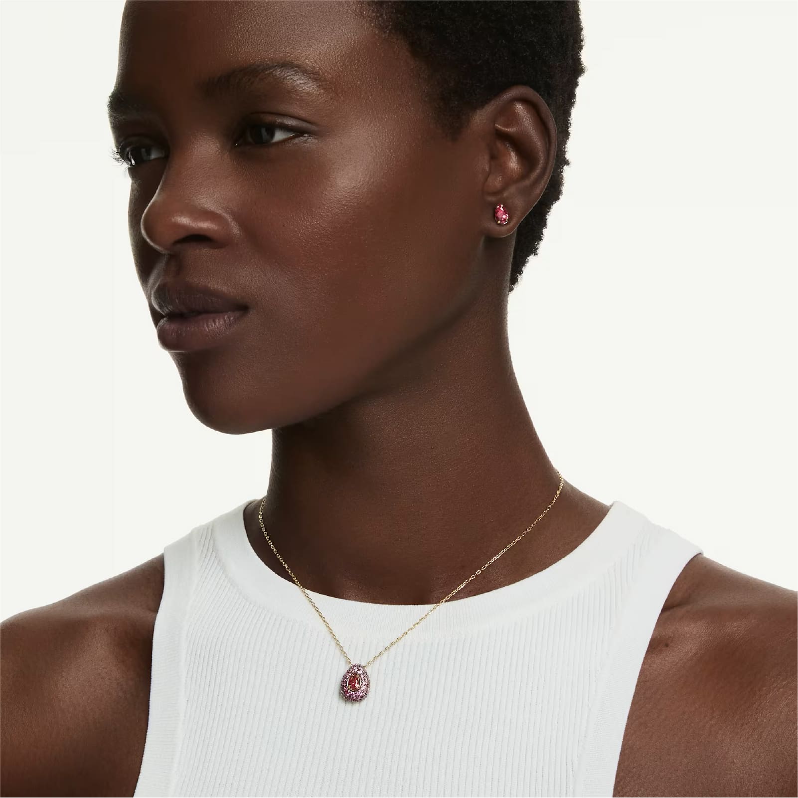Set collana e orecchini Swarovski Sublima in lega oro rosso MISURA UNICA