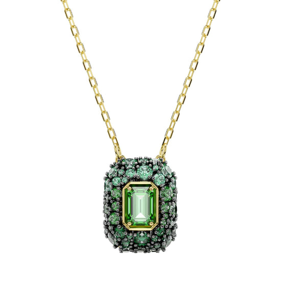 Collana catena Swarovski Sublima lega oro cristalli verde MISURA UNICA