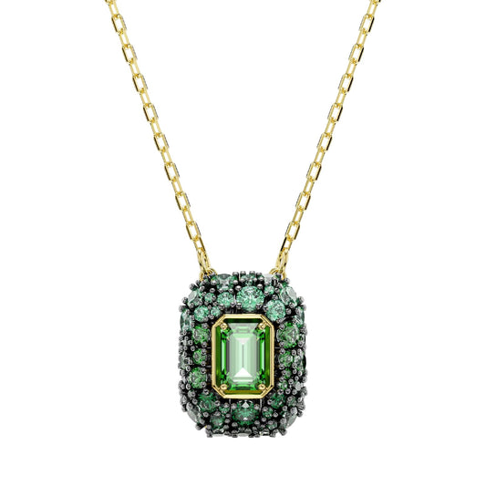 Collana catena Swarovski Sublima lega oro cristalli verde MISURA UNICA