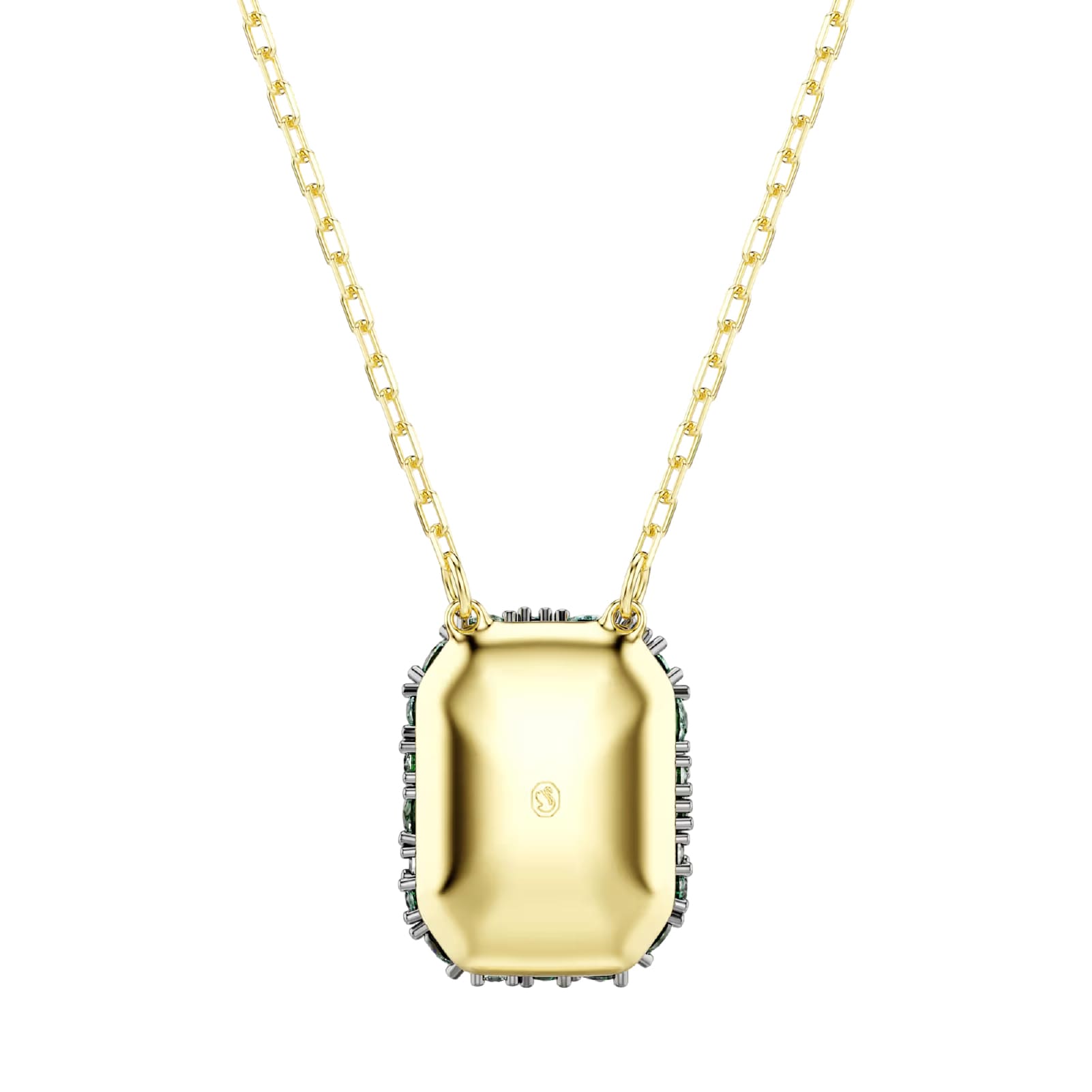Collana catena Swarovski Sublima lega oro cristalli verde MISURA UNICA