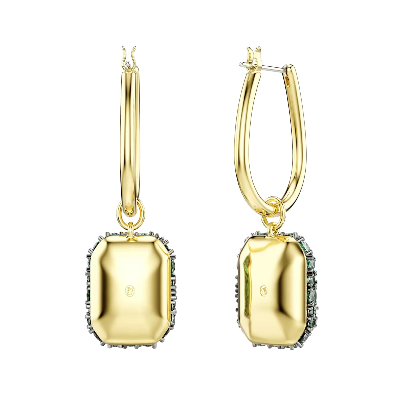 Orecchini pendenti Swarovski Sublima lega oro cristalli verde MISURA UNICA