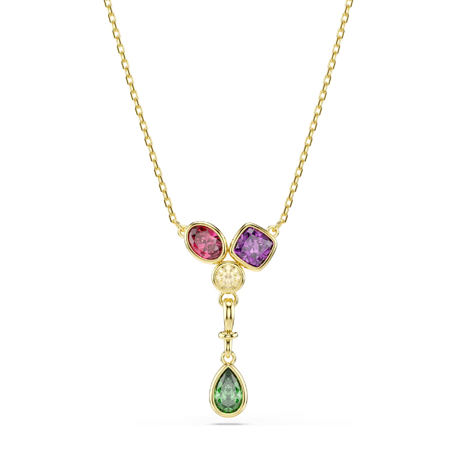 Collana pendente Swarovski Imber lega oro cristalli colorati MISURA UNICA