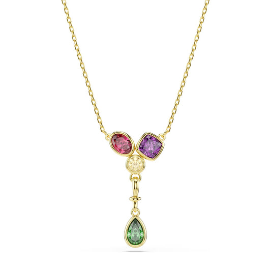 Collana pendente Swarovski Imber lega oro cristalli colorati MISURA UNICA