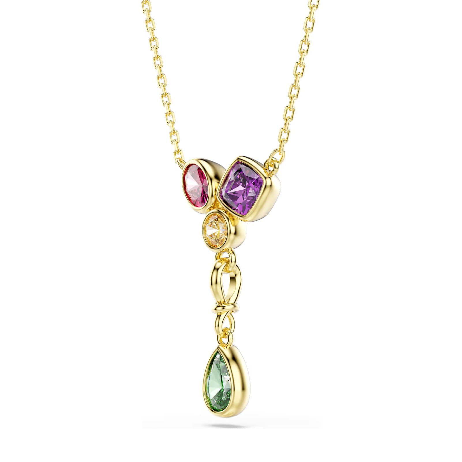Collana pendente Swarovski Imber lega oro cristalli colorati MISURA UNICA