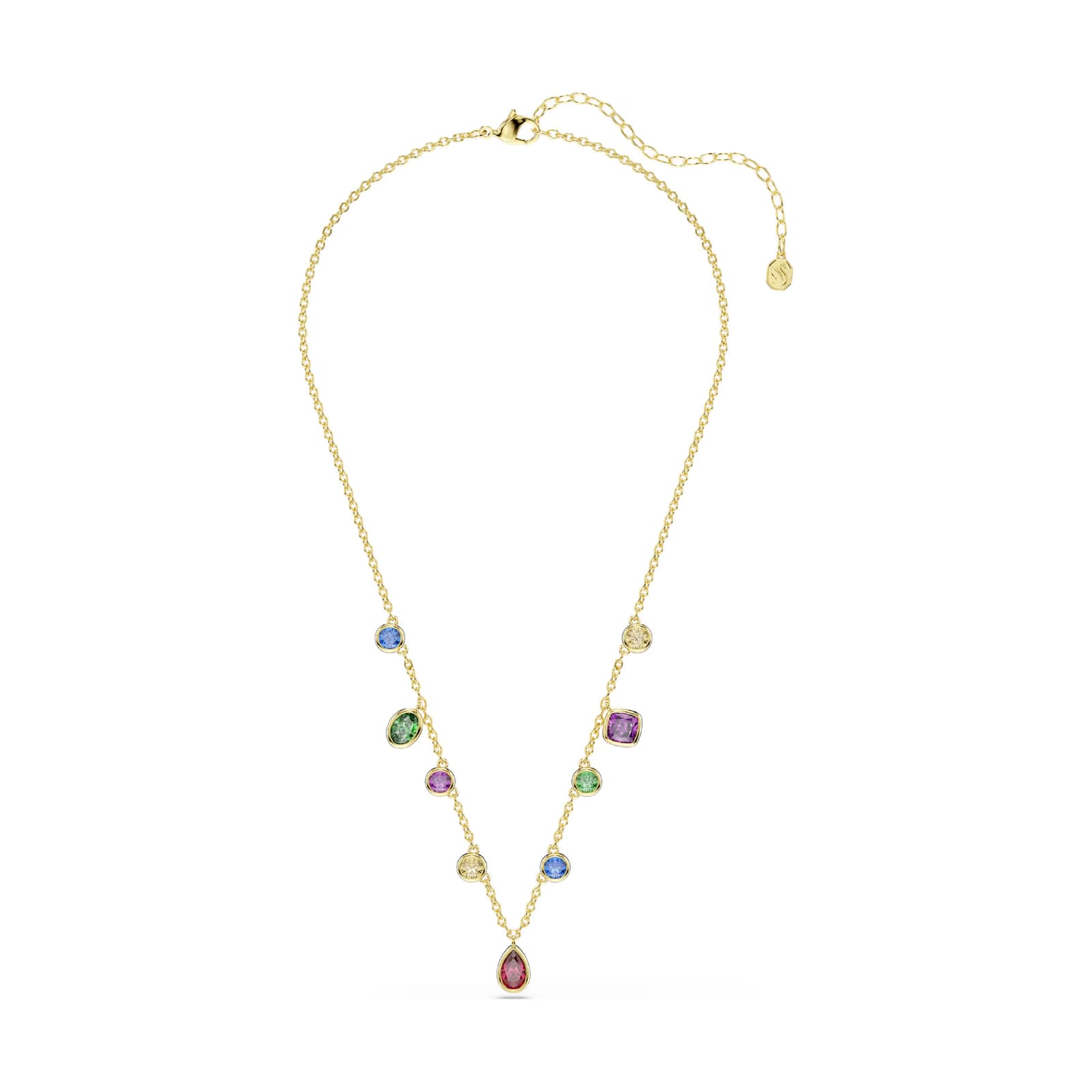 Collana catena Swarovski Imber lega oro e cristalli colorati MISURA UNICA
