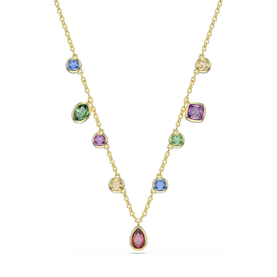 Collana catena Swarovski Imber lega oro e cristalli colorati MISURA UNICA