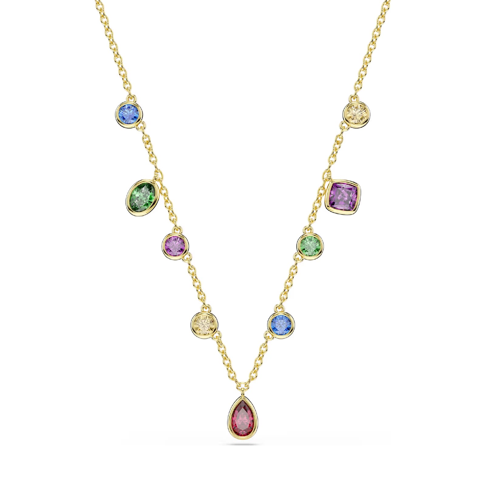Collana catena Swarovski Imber lega oro e cristalli colorati MISURA UNICA
