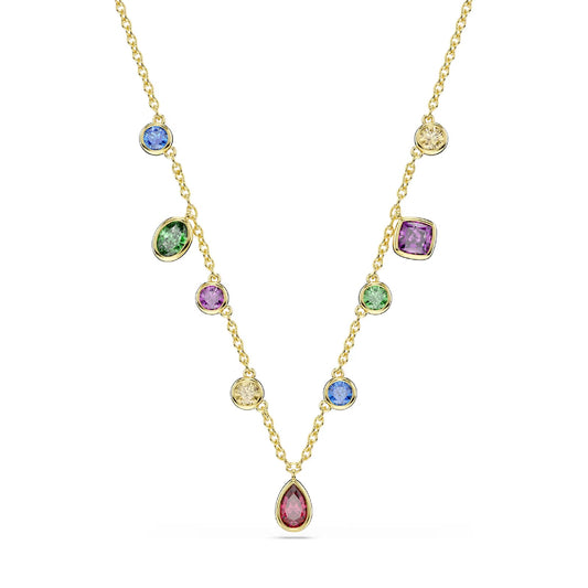 Collana catena Swarovski Imber lega oro e cristalli colorati MISURA UNICA