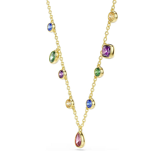 Collana catena Swarovski Imber lega oro e cristalli colorati MISURA UNICA