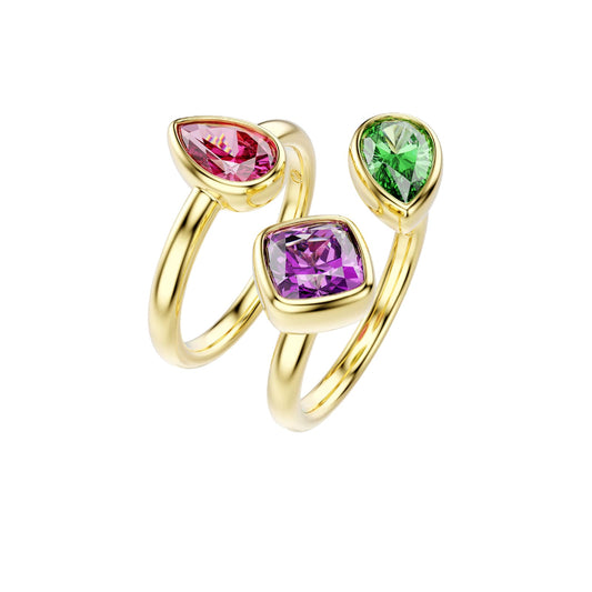 Anello Swarovski Imber in lega oro e cristalli colorati 12