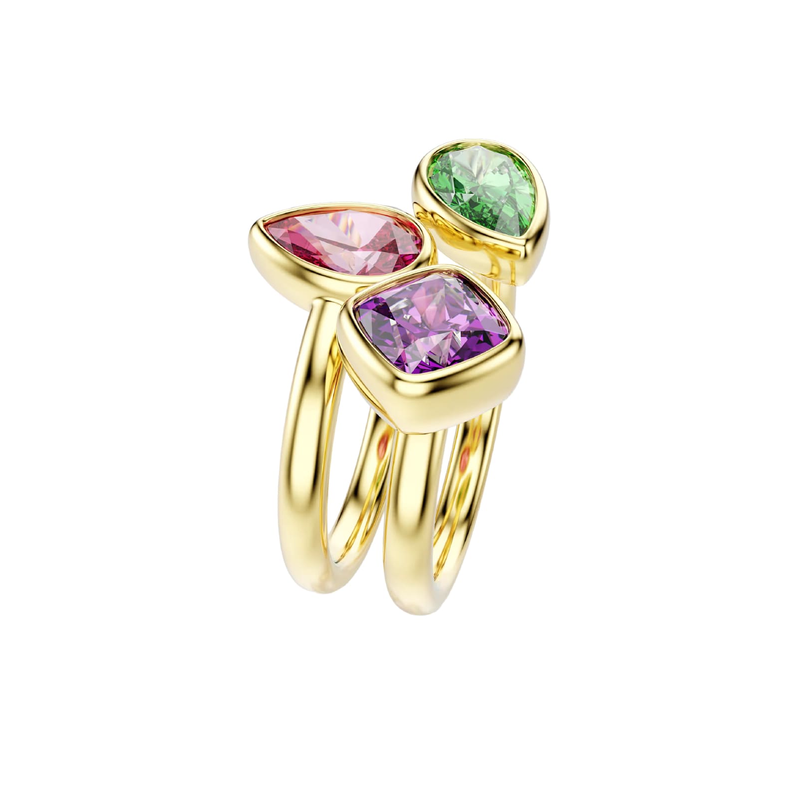 Anello Swarovski Imber in lega oro e cristalli colorati 12
