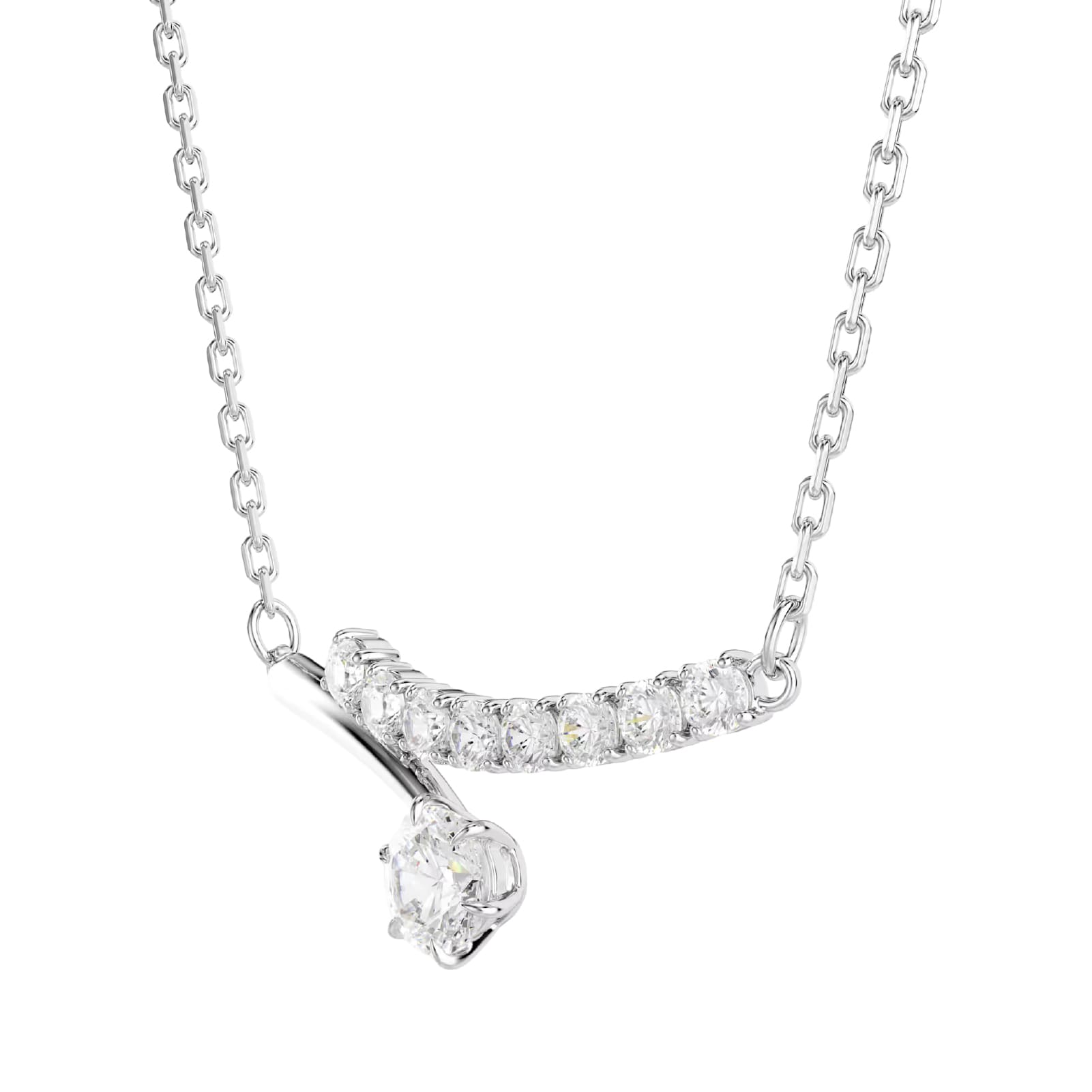Collana catena Swarovski Matrix lega argento e zirconi MISURA UNICA