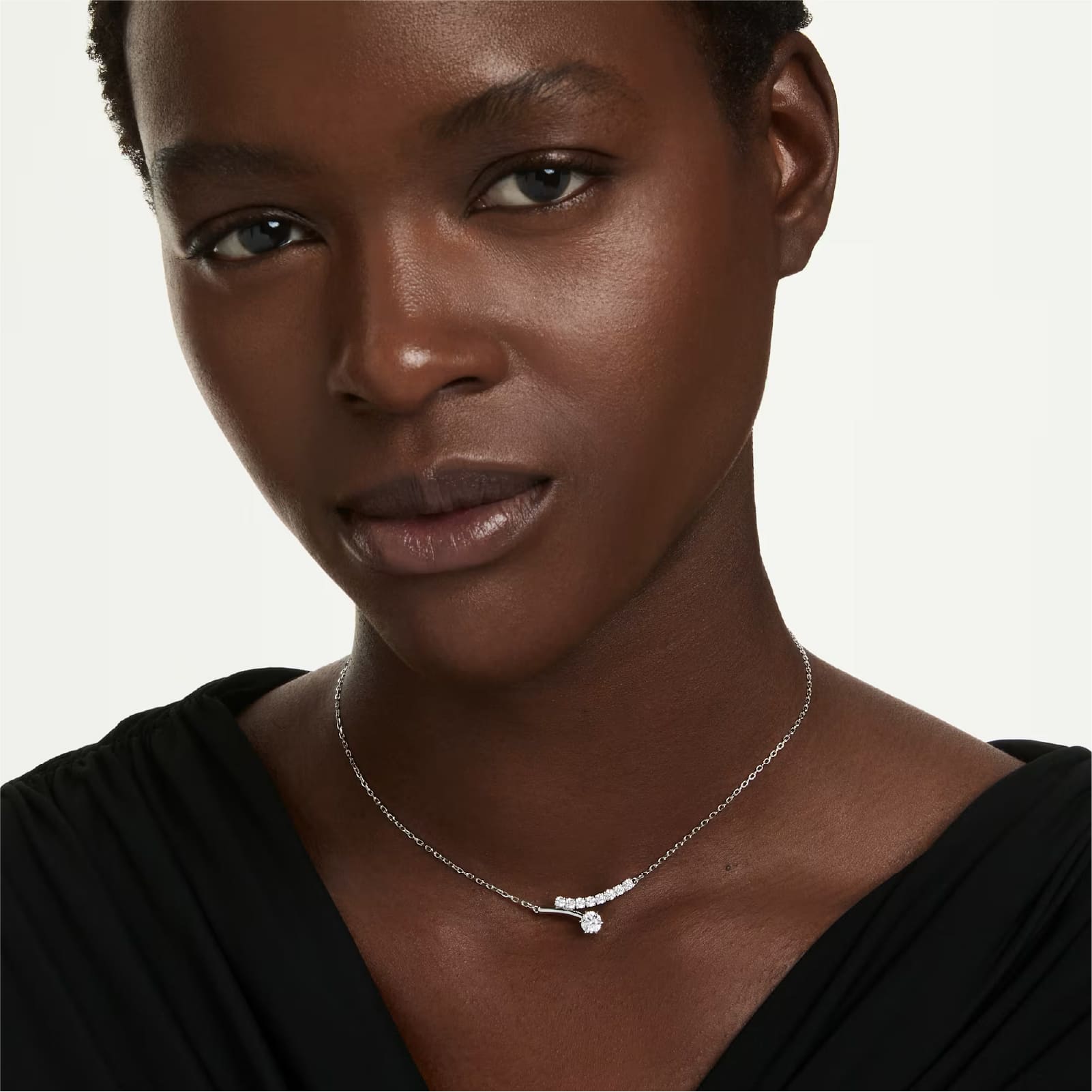 Collana catena Swarovski Matrix lega argento e zirconi MISURA UNICA