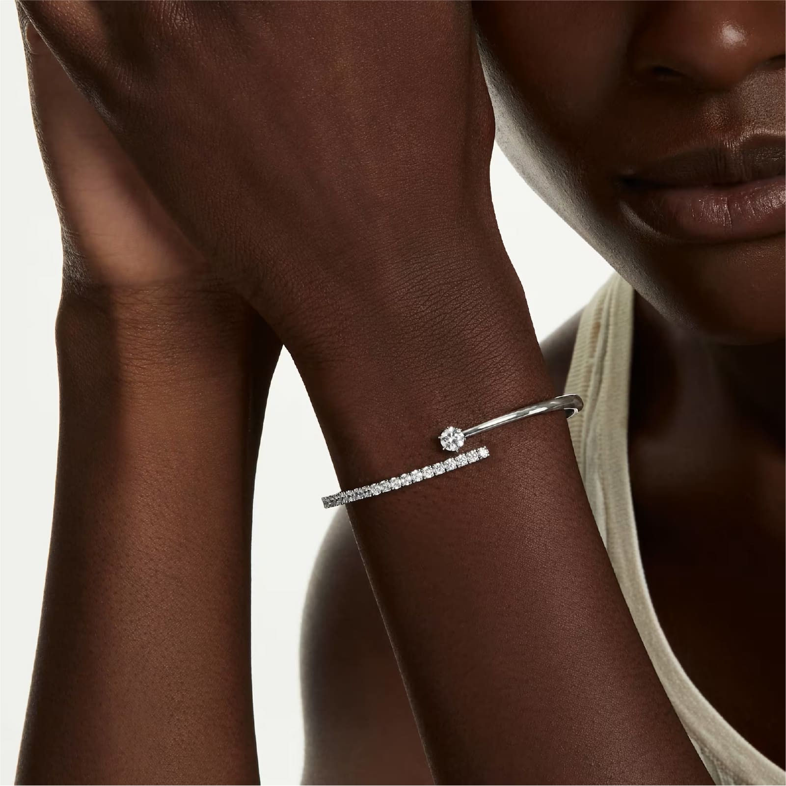 Bracciale rigido Swarovski Matrix lega argento e zirconi 15,7 cm