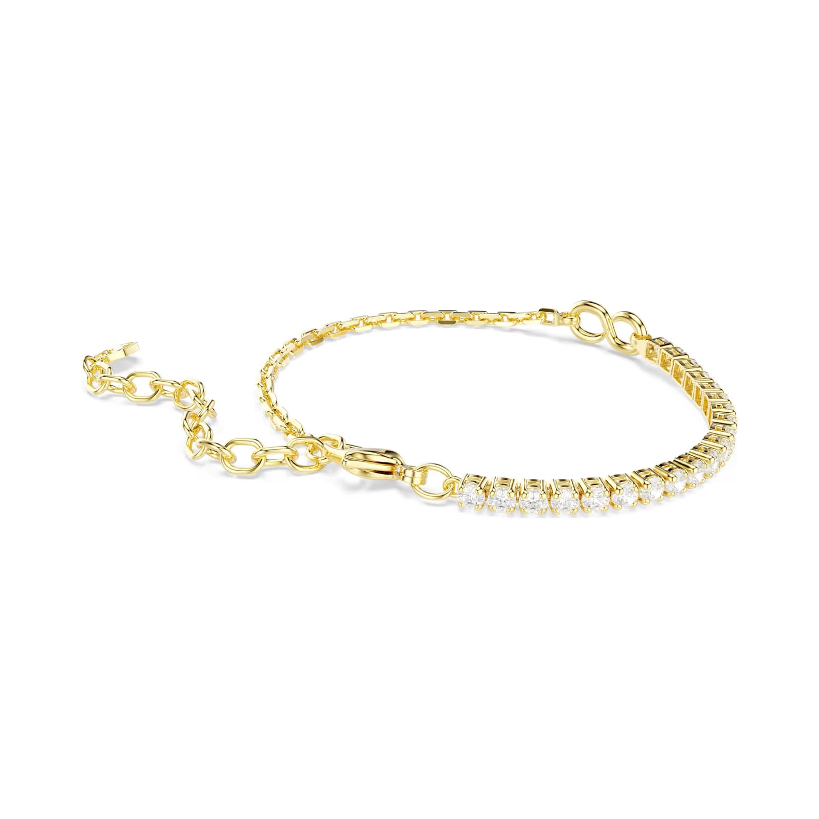 Bracciale catena Swarovski Matrix lega oro e zirconi Regolabile 15,5-20 cm