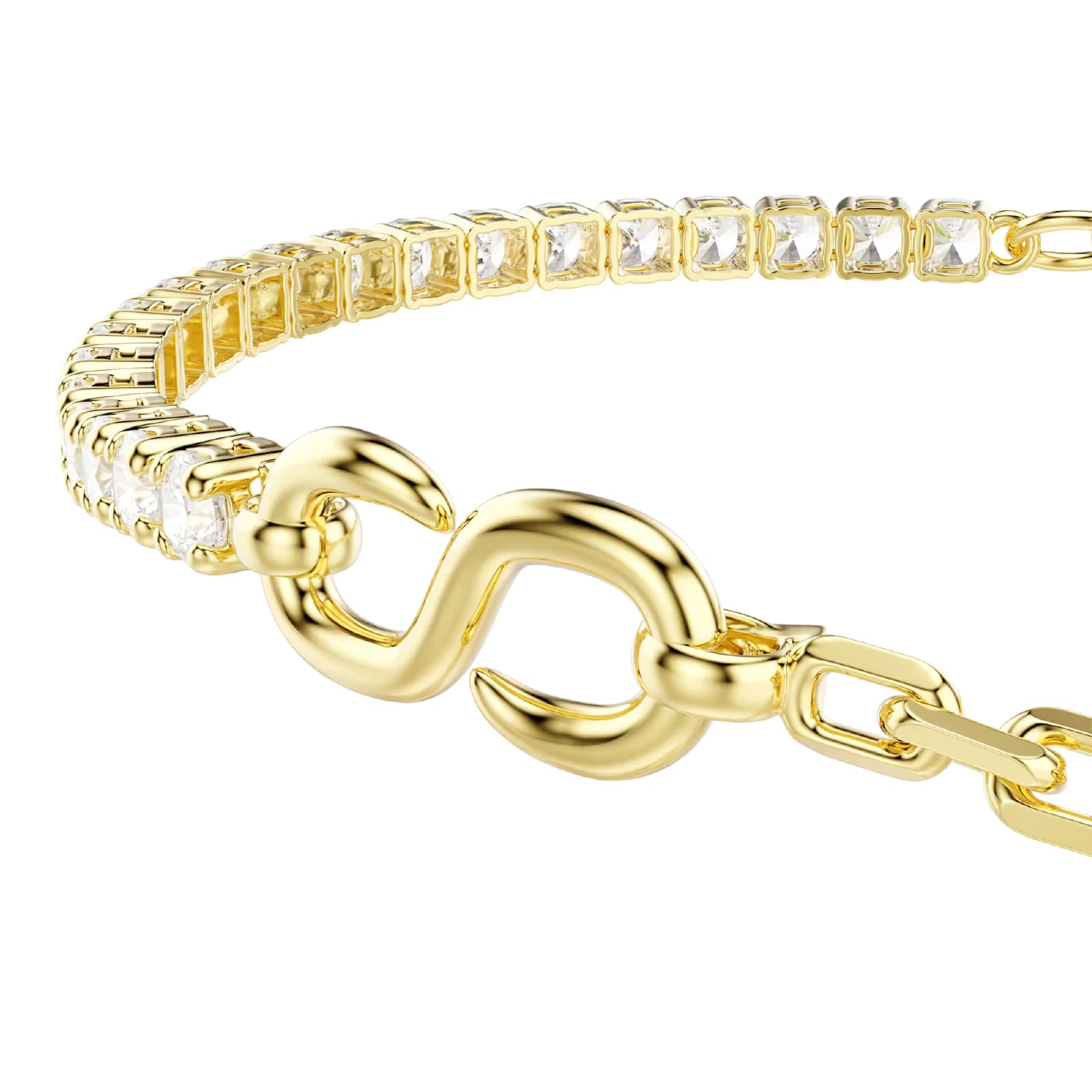 Bracciale catena Swarovski Matrix lega oro e zirconi Regolabile 15,5-20 cm