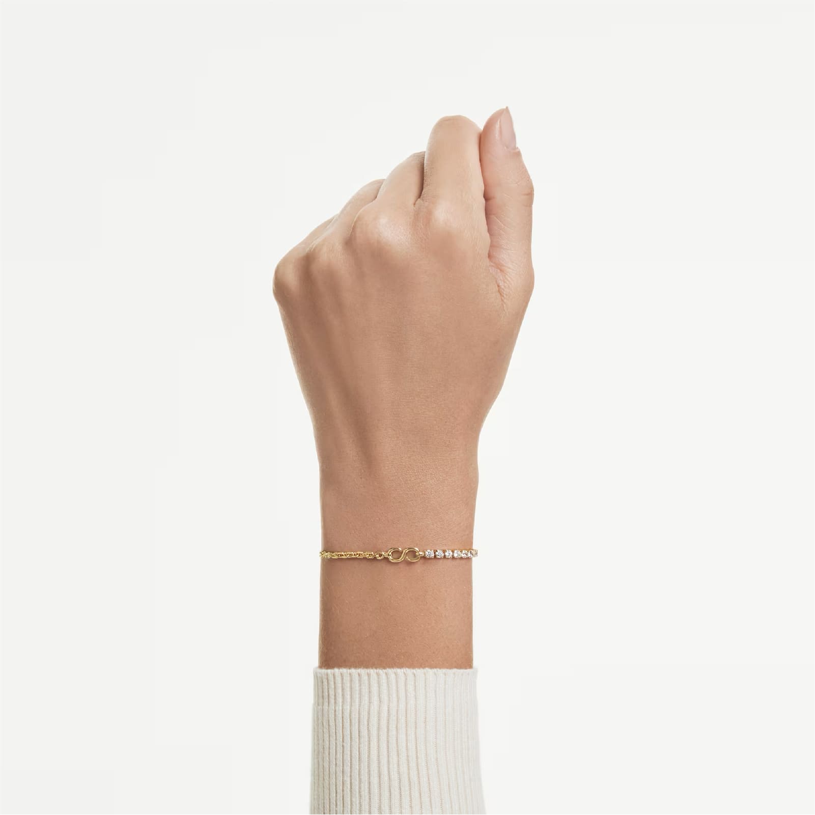 Bracciale catena Swarovski Matrix lega oro e zirconi Regolabile 15,5-20 cm