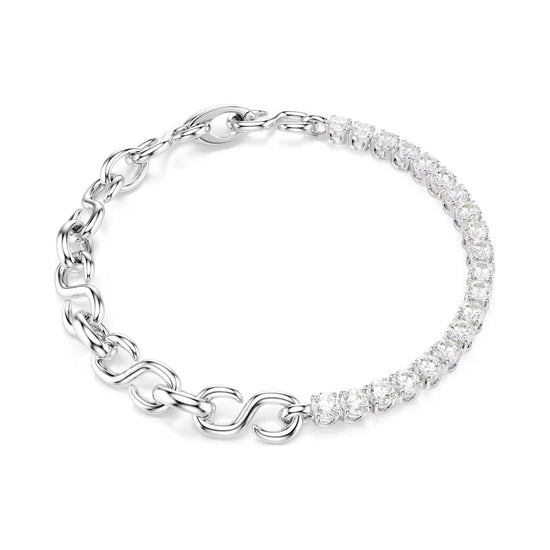 Bracciale catena Swarovski Matrix lega argento e zirconi Regolabile 17-19 cm