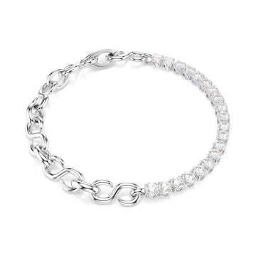 Bracciale catena Swarovski Matrix lega argento e zirconi Regolabile 17-19 cm