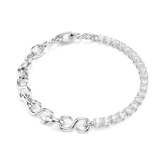 Bracciale catena Swarovski Matrix lega argento e zirconi Regolabile 17-19 cm