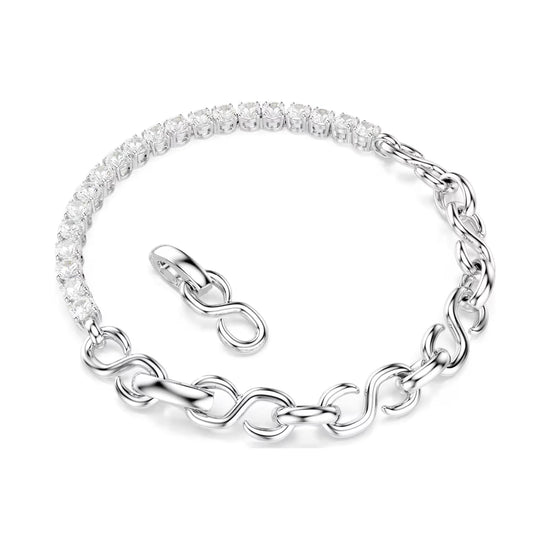 Bracciale catena Swarovski Matrix lega argento e zirconi Regolabile 17-19 cm