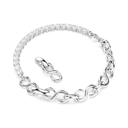Bracciale catena Swarovski Matrix lega argento e zirconi Regolabile 17-19 cm